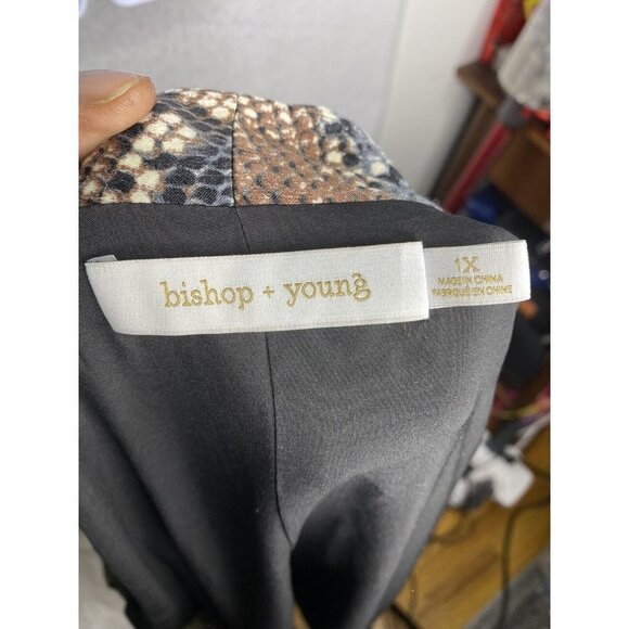 Bishop + Young Woman’s Python Print Satin Iconic Blazer SZ 1X - Picture 5 of 8